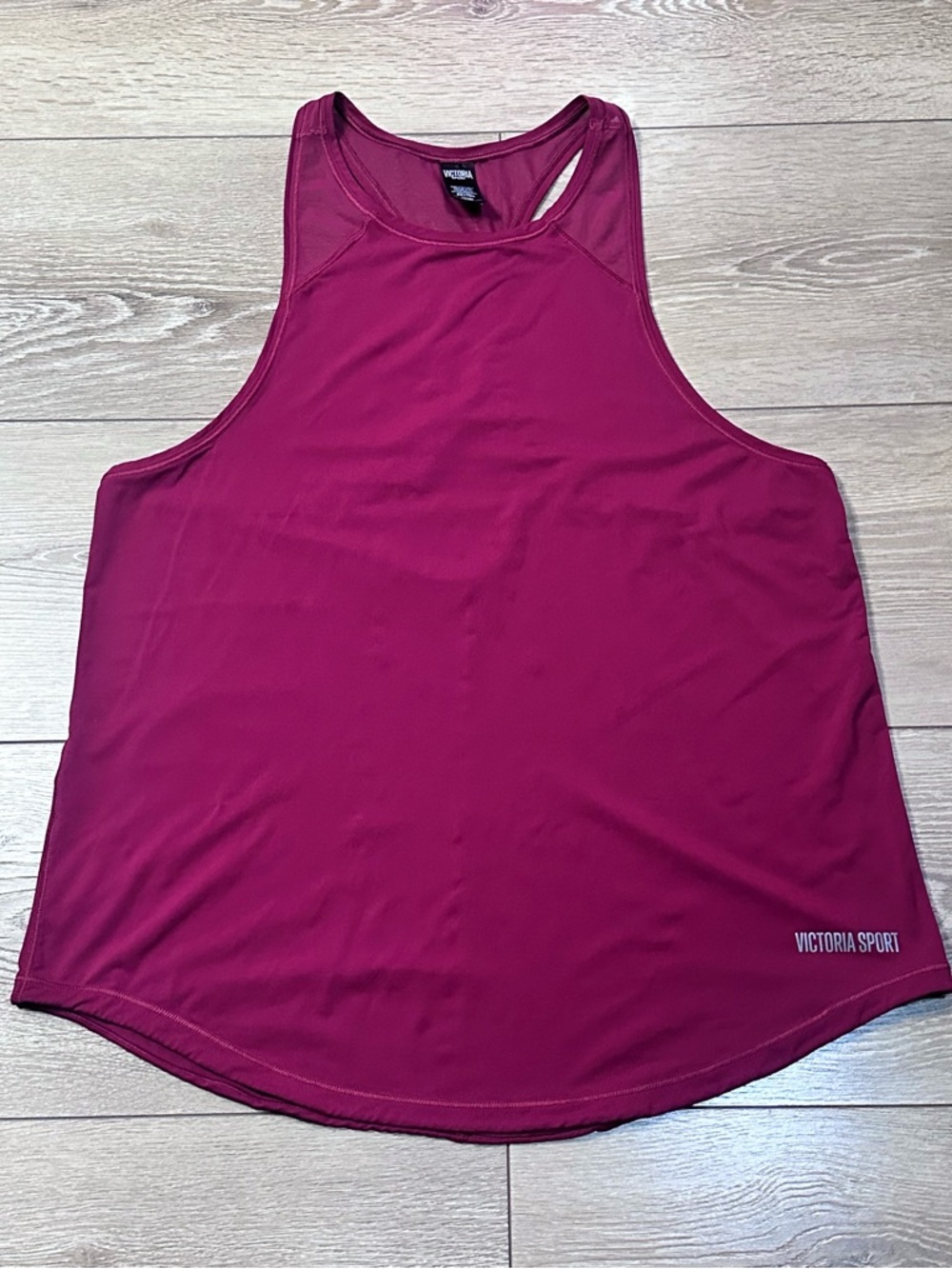 Victoria Sport Maroon Racerback Mesh Active Tank Top - Picture 4 of 12